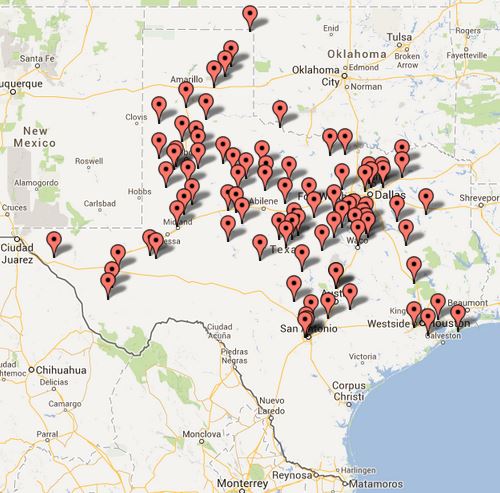 sixmanfootball Texas Map